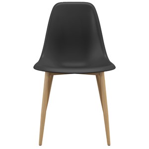 Ester-chaise coque noire et métal chêne (x2)