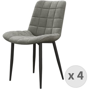 Sacha-chaise en velours gris carbone et métal noir (x4)