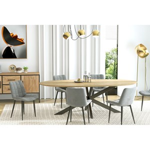 Sacha-chaise en velours gris carbone et métal noir (x4)