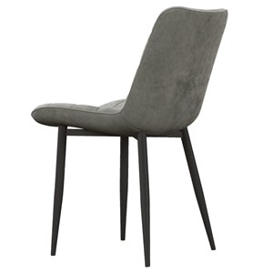 Sacha-chaise en velours gris carbone et métal noir (x4)