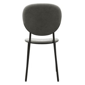 Anais-chaise en velours gris carbone et métal noir (x4)