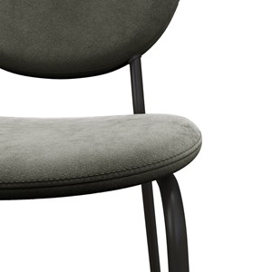 Anais-chaise en velours gris carbone et métal noir (x4)