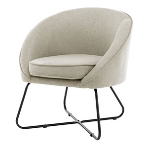 Jonas-fauteuil lounge en tissu beige
