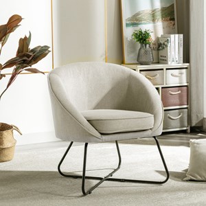 Jonas-fauteuil lounge en tissu beige