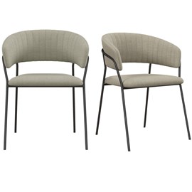 Luca-fauteuil de table en tissu lin (x2)