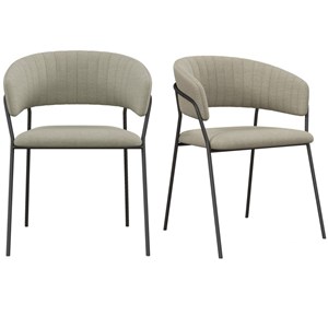 Luca-fauteuil de table en tissu lin (x2)