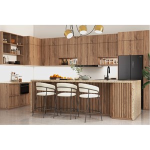 Luca-fauteuil de bar en tissu beige (x2)