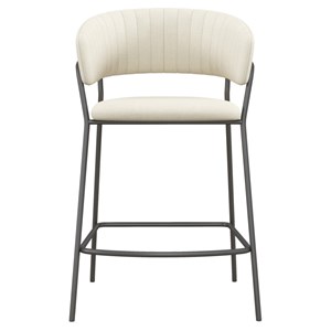 Luca-fauteuil de bar en tissu beige (x2)