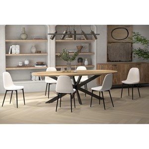 Sally-chaise en tissu bouclette ecru (x4)