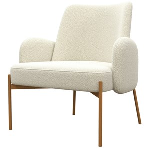 Alex-fauteuil en tissu cozy ecru et métal chêne