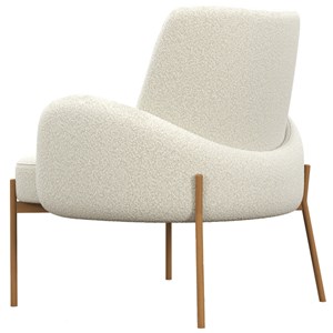 Alex-fauteuil en tissu cozy ecru et métal chêne