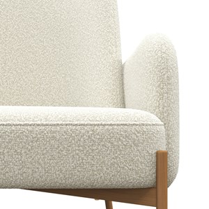 Alex-fauteuil en tissu cozy ecru et métal chêne