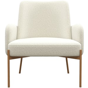 Alex-fauteuil en tissu cozy ecru et métal chêne