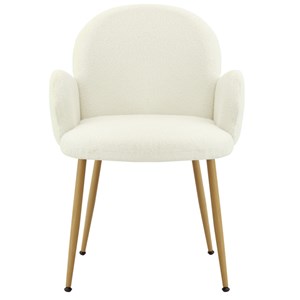 Alice-chaise en tissu cozy ecru et acier chêne (x2)