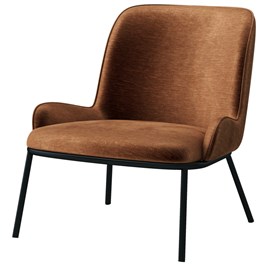 Alvin-fauteuil vintage en velours retro terracotta