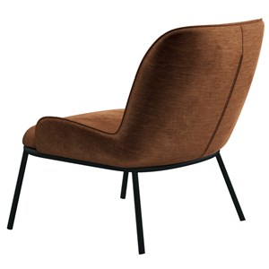 Alvin-fauteuil vintage en velours retro terracotta