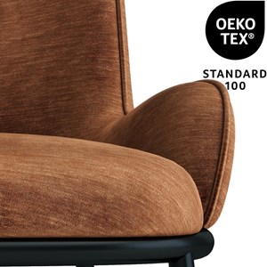 Alvin-fauteuil vintage en velours retro terracotta