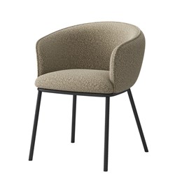 Alvin-fauteuil de table en tissu bouclé grège