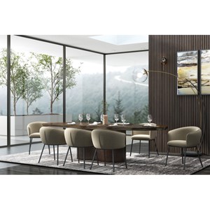 Alvin-fauteuil de table en tissu bouclé grège