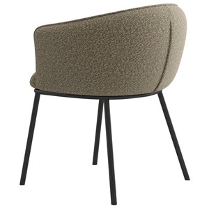Alvin-fauteuil de table en tissu bouclé grège