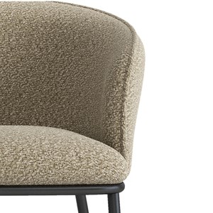 Alvin-fauteuil de table en tissu bouclé grège