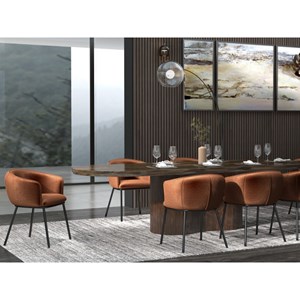 Alvin-fauteuil de table en velours rétro terracotta