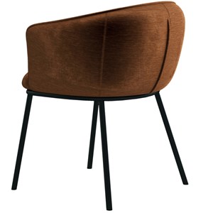 Alvin-fauteuil de table en velours rétro terracotta