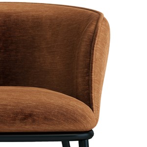 Alvin-fauteuil de table en velours rétro terracotta