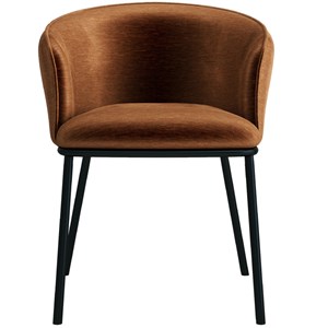 Alvin-fauteuil de table en velours rétro terracotta