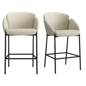 Candice-fauteuil de bar en tissu luxury grège(x2)