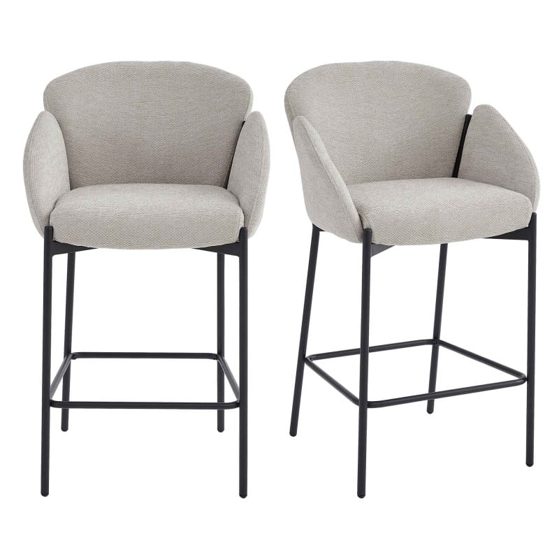 Moloo - Candice-fauteuil de bar en tissu luxury grège(x2)