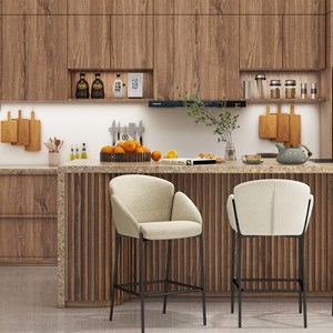 Candice-fauteuil de bar en tissu luxury grège(x2)