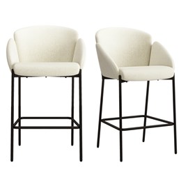 Candice-fauteuil de bar en tissu luxury ecru (x2)