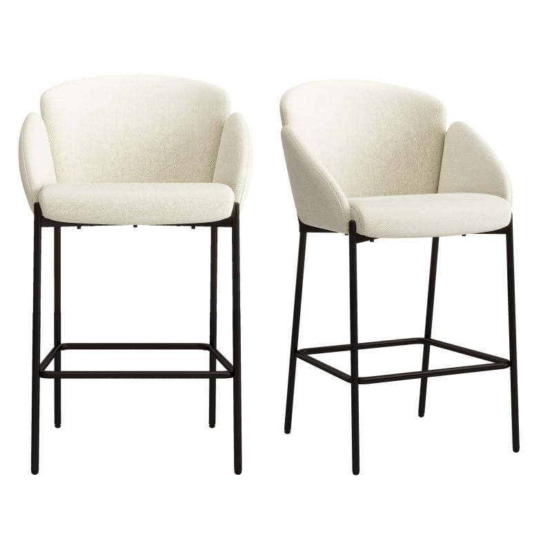 Moloo - Candice-fauteuil de bar en tissu luxury ecru (x2)