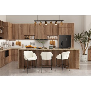 Candice-fauteuil de bar en tissu luxury ecru (x2)