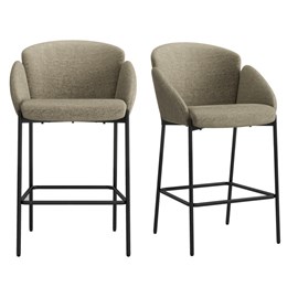 Candice-fauteuil de bar en tissu luxury taupe (x2)