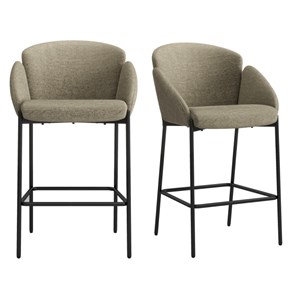 Candice-fauteuil de bar en tissu luxury taupe (x2)