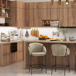 Candice-fauteuil de bar en tissu luxury taupe (x2)