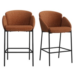 Candice-fauteuil de bar en tissu luxury terracotta (x2)
