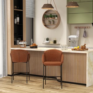 Candice-fauteuil de bar en tissu luxury terracotta (x2)