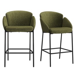 Candice-fauteuil de bar en tissu luxury kaki (x2)
