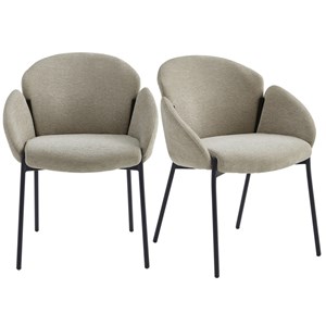 Candice-chaise en tissu luxury grège (x2)