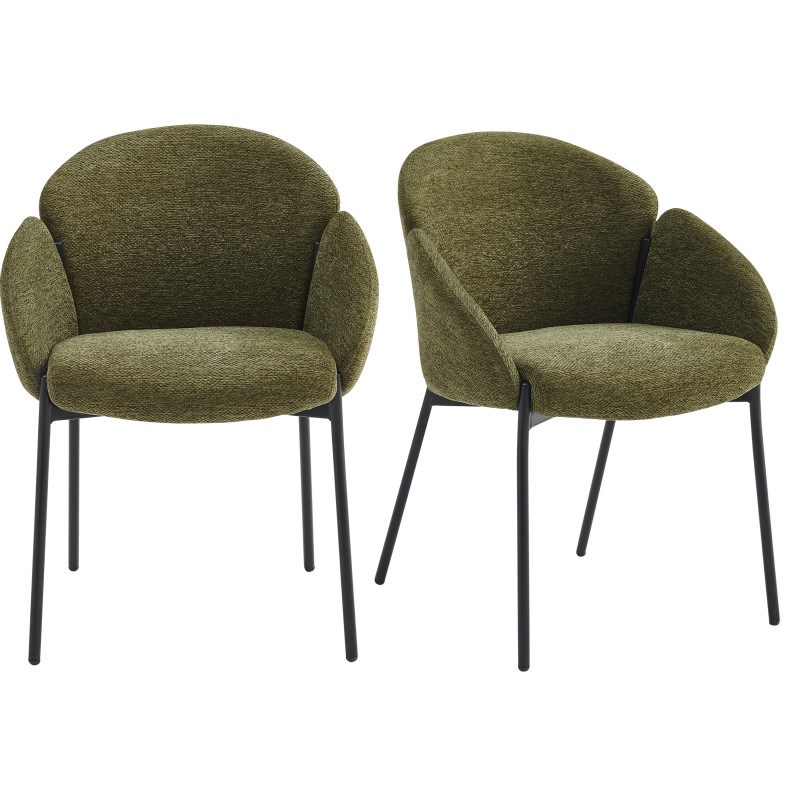 Moloo - Candice-chaise en tissu luxury kaki (x2)