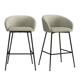 Chloe-fauteuil de bar en tissu luxury grège (x2)