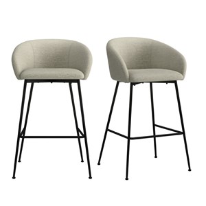 Chloe-fauteuil de bar en tissu luxury grège (x2)
