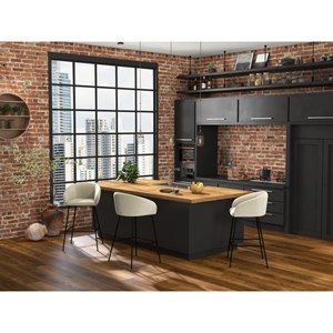 Chloe-fauteuil de bar en tissu luxury grège (x2)