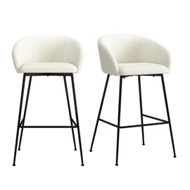 Chloe-fauteuil de bar en tissu luxury ecru (x2)