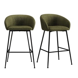 Chloe-fauteuil de bar en tissu luxury kaki x2)