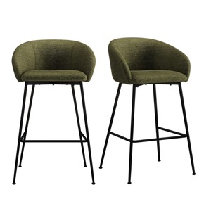 Chloe-fauteuil de bar en tissu luxury kaki x2)