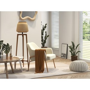 Layton-fauteuil lounge en tissu bouclé ecru